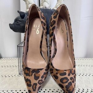 Mix No. 6 Leopard Print Pointed-Toe Pumps - Brown/Black